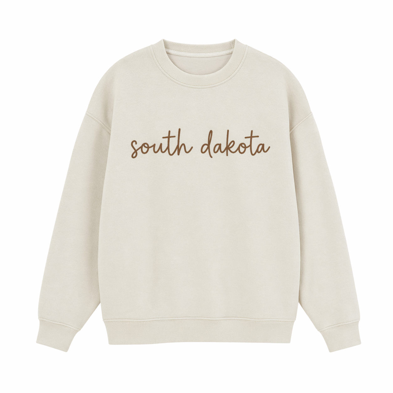 Collection 3 South Dakota Essential Heavyweight Crewneck Sweatshirt - Cream front