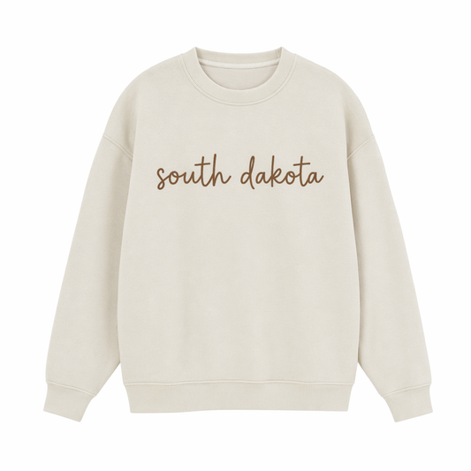 Collection 3 South Dakota Essential Heavyweight Crewneck Sweatshirt - Cream front