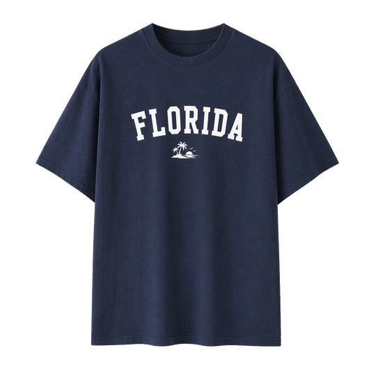 Collection 9 Florida Essential Cotton T-Shirt - Navy Blue front