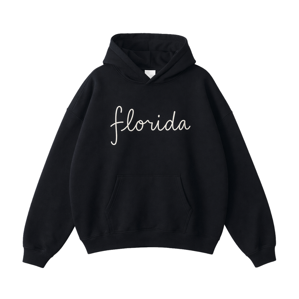 Collection 3 Florida Oversize Fleeced Hoodie - Black front