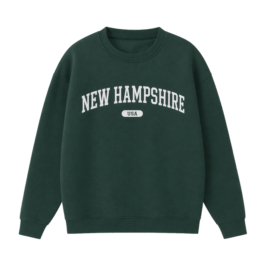 Collection 4 New Hampshire Essential Heavyweight Crewneck Sweatshirt - Dark Green front