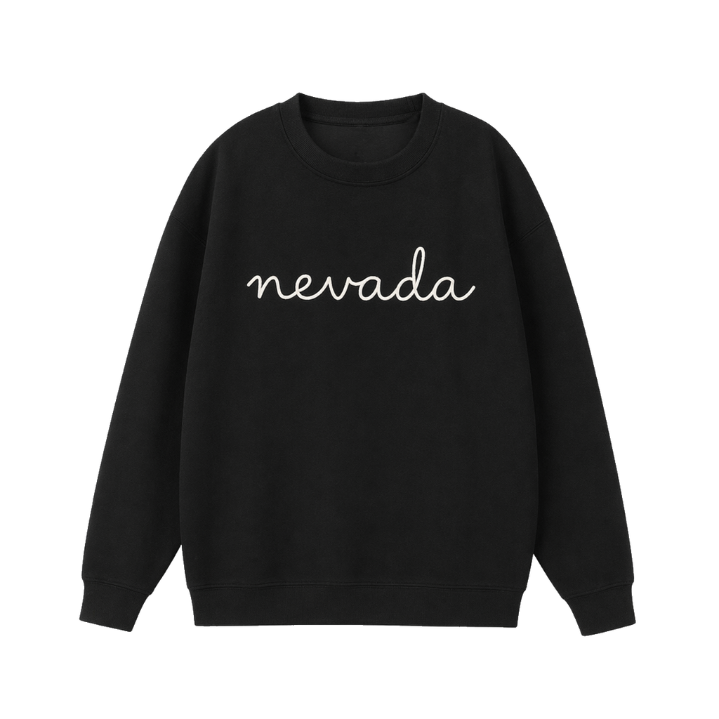 Collection 3 Nevada Essential Heavyweight Crewneck Sweatshirt - Black front