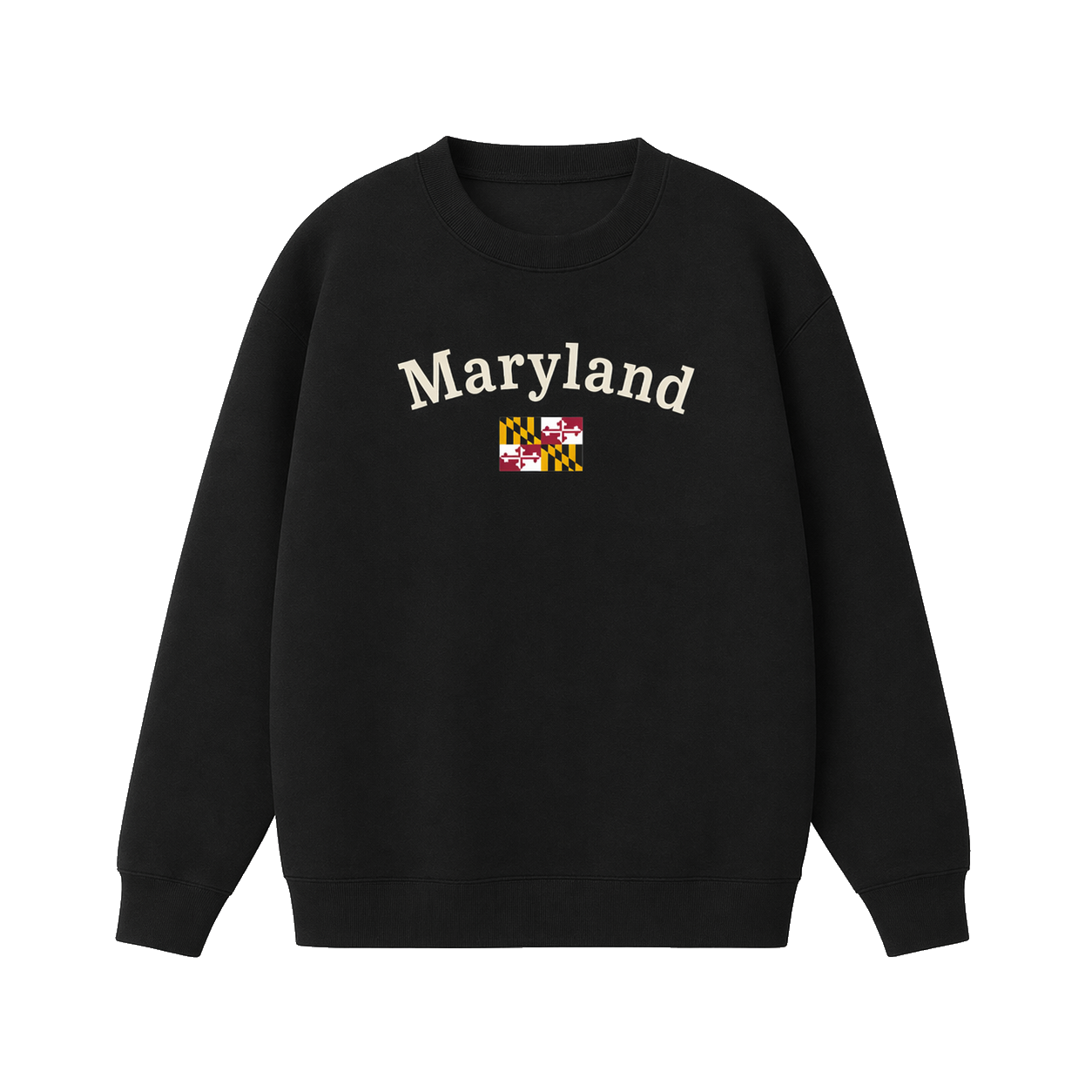 Collection 6 Maryland Essential Heavyweight Crewneck Sweatshirt - Black front