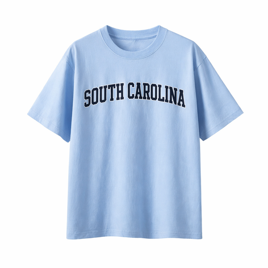 Collection 1 South Carolina Essential Cotton T-Shirt - Light Blue front