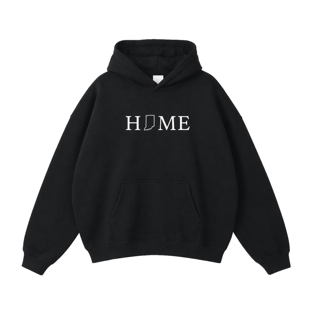 Collection 5 Indiana Oversize Fleeced Hoodie - Black front