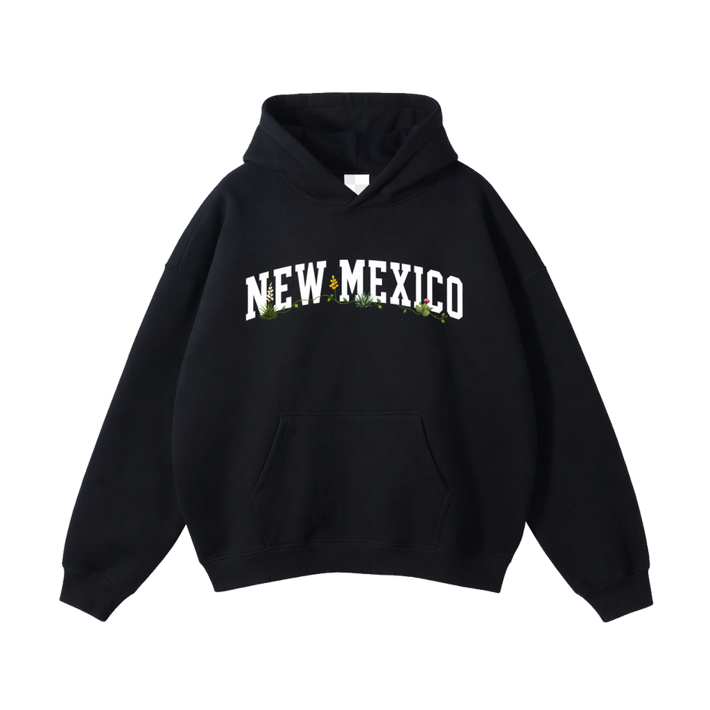 Collection 10 New Mexico Oversize Fleeced Hoodie - Black front