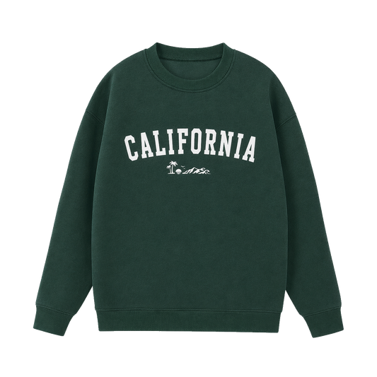 Collection 9 California Essential Heavyweight Crewneck Sweatshirt - Dark Green front