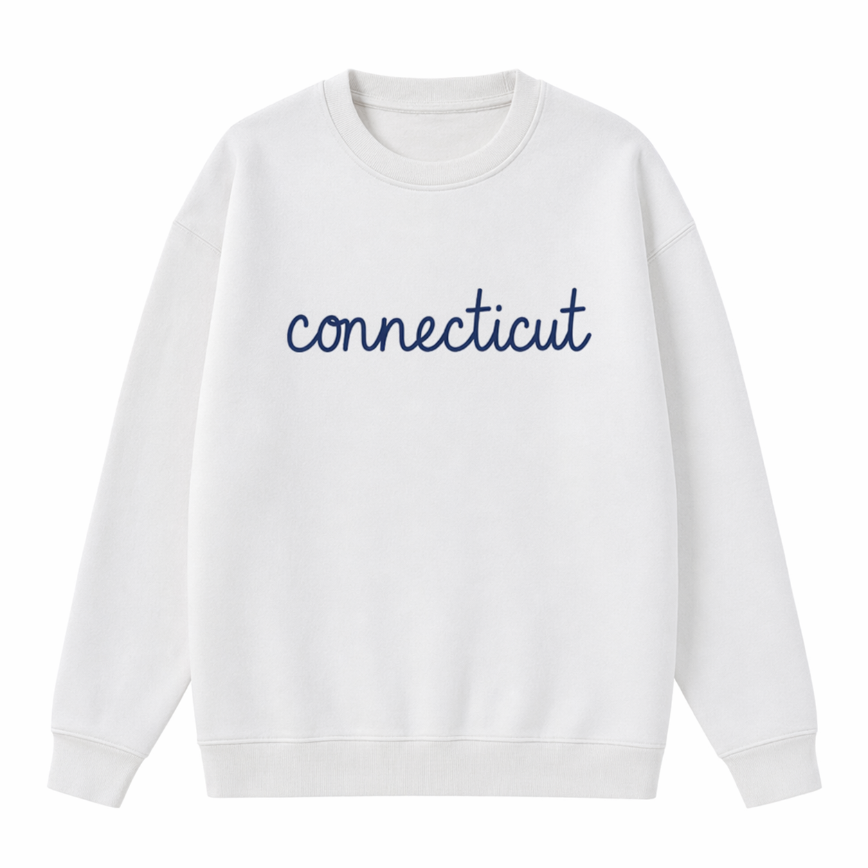 Collection 3 Connecticut Essential Heavyweight Crewneck Sweatshirt - White front