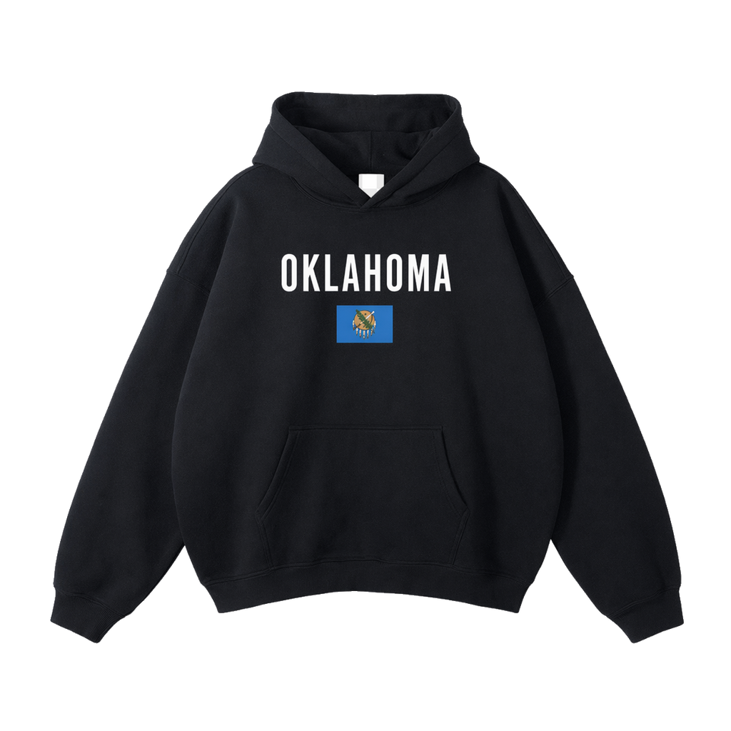Collection 7 Oklahoma Oversize Fleeced Hoodie - Black front