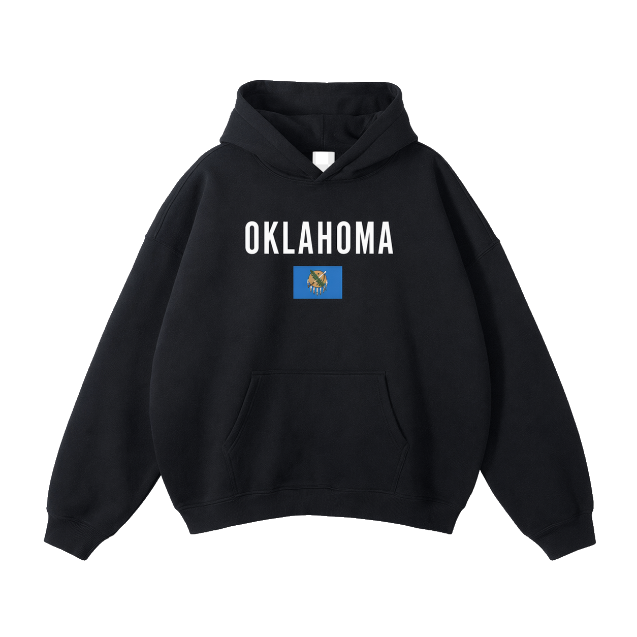 Collection 7 Oklahoma Oversize Fleeced Hoodie - Black front