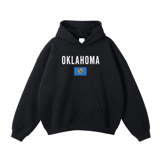 Collection 7 Oklahoma Oversize Fleeced Hoodie - Black front