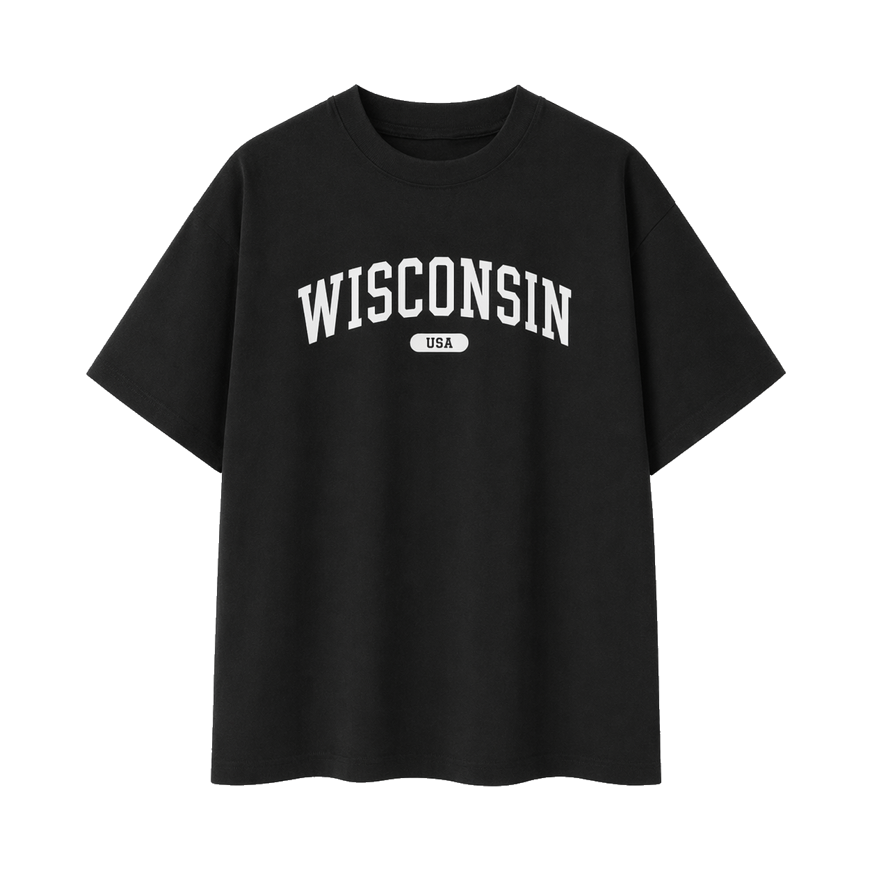 Collection 4 Wisconsin Essential Cotton T-Shirt - Black front