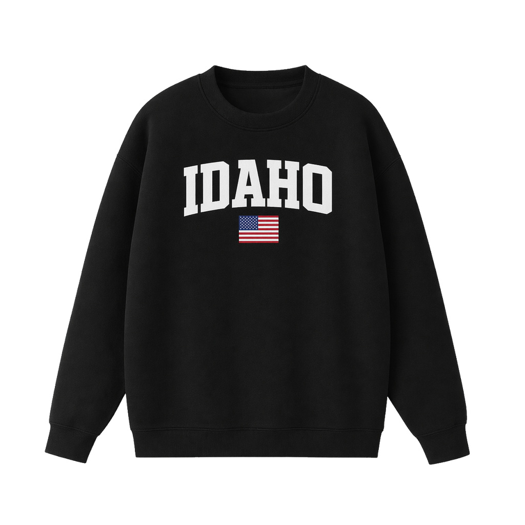 Collection 2 Idaho Essential Heavyweight Crewneck Sweatshirt - Black front