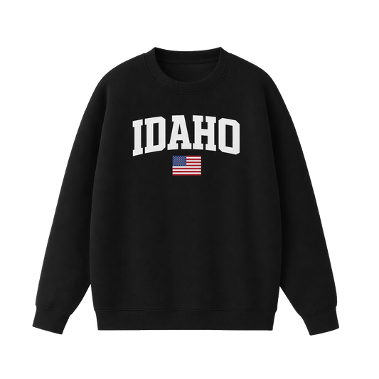 Collection 2 Idaho Essential Heavyweight Crewneck Sweatshirt - Black front