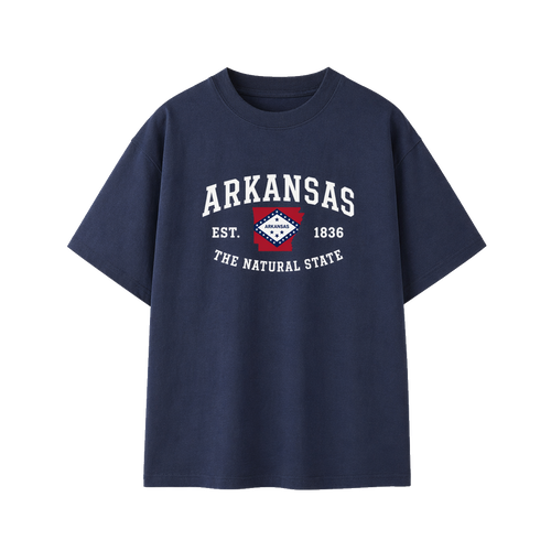 Collection 8 Arkansas Essential Cotton T-Shirt - Navy Blue front