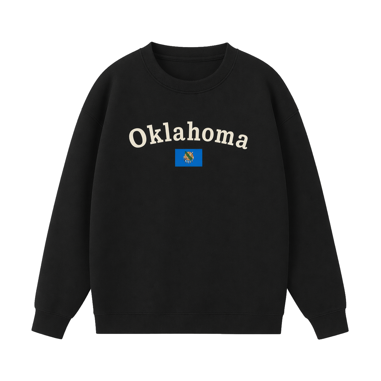 Collection 6 Oklahoma Essential Heavyweight Crewneck Sweatshirt - Black front