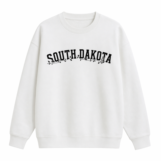 Collection 10 South Dakota Essential Heavyweight Crewneck Sweatshirt - White front