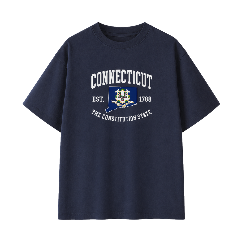 Collection 8 Connecticut Essential Cotton T-Shirt - Navy Blue front