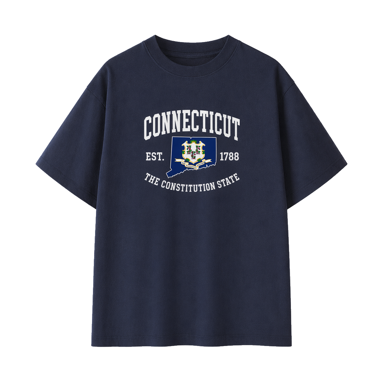 Collection 8 Connecticut Essential Cotton T-Shirt - Navy Blue front