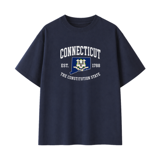 Collection 8 Connecticut Essential Cotton T-Shirt - Navy Blue front