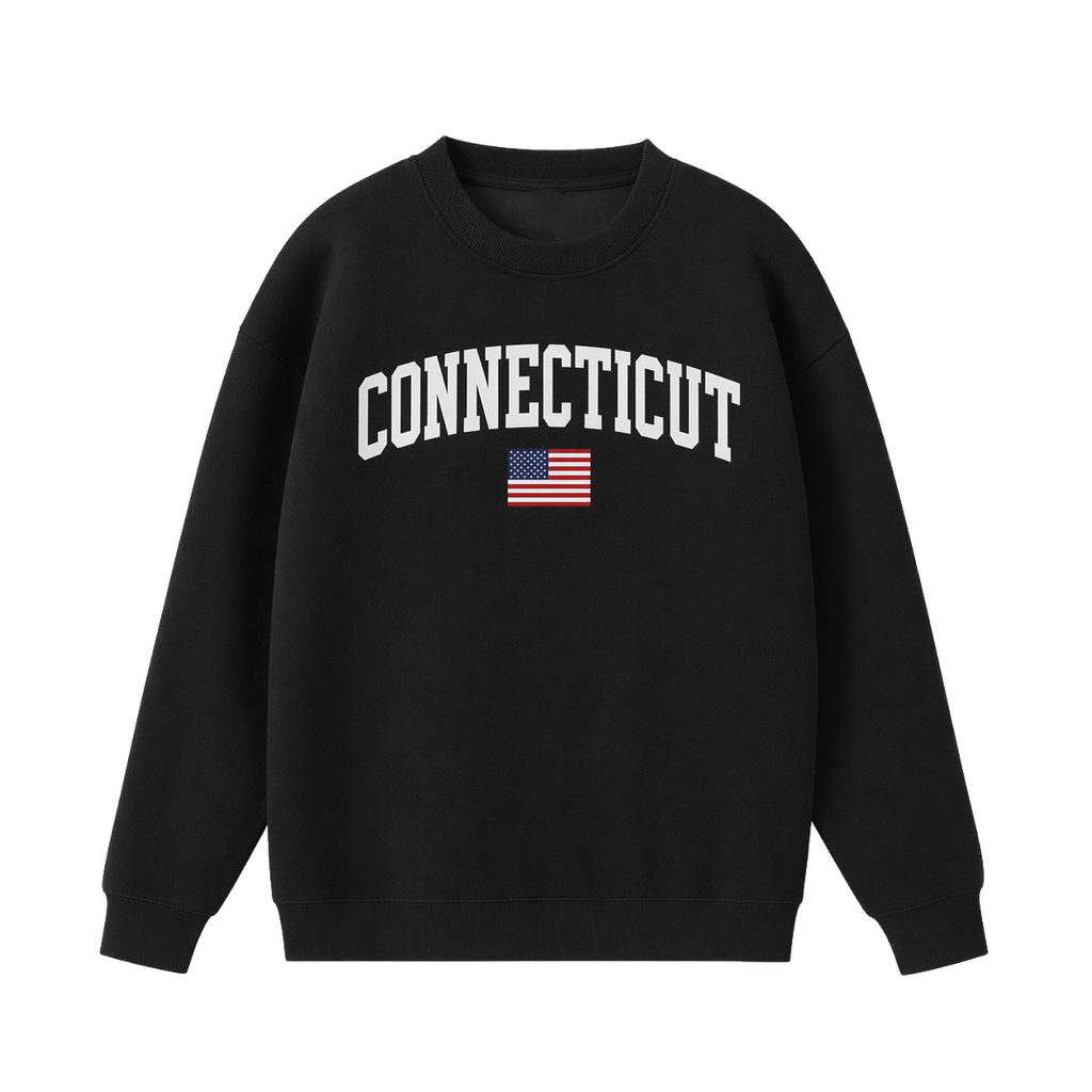 Collection 2 Connecticut Essential Heavyweight Crewneck Sweatshirt - Black front