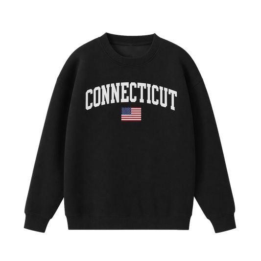 Collection 2 Connecticut Essential Heavyweight Crewneck Sweatshirt - Black front