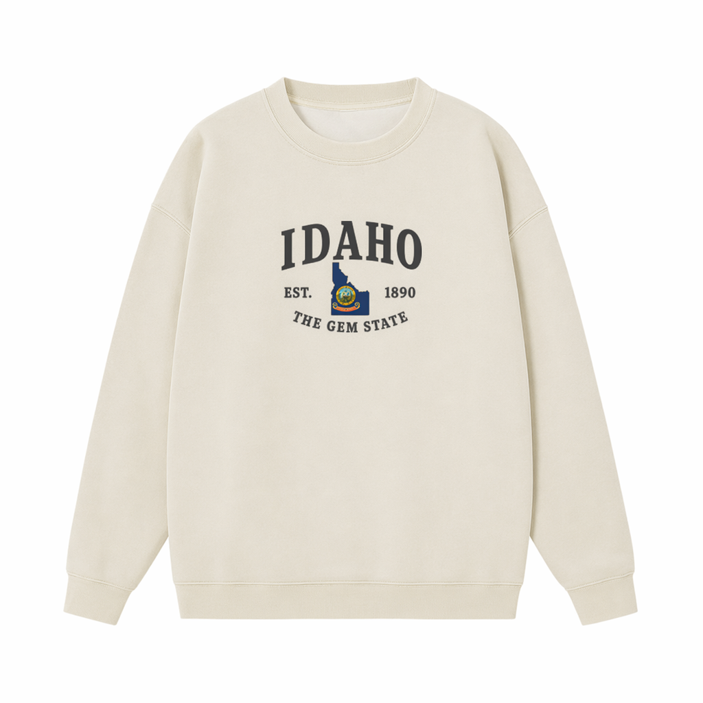 Collection 8 Idaho Essential Heavyweight Crewneck Sweatshirt - Cream front