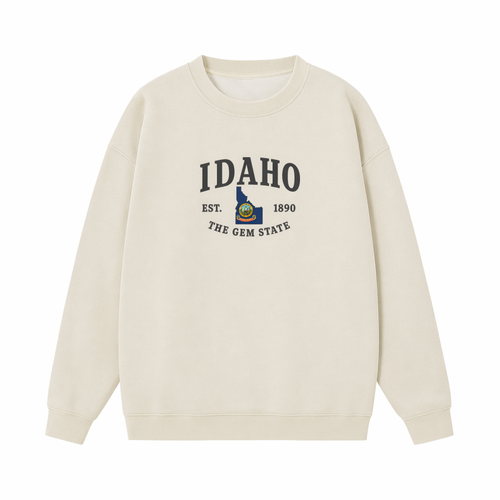 Collection 8 Idaho Essential Heavyweight Crewneck Sweatshirt - Cream front