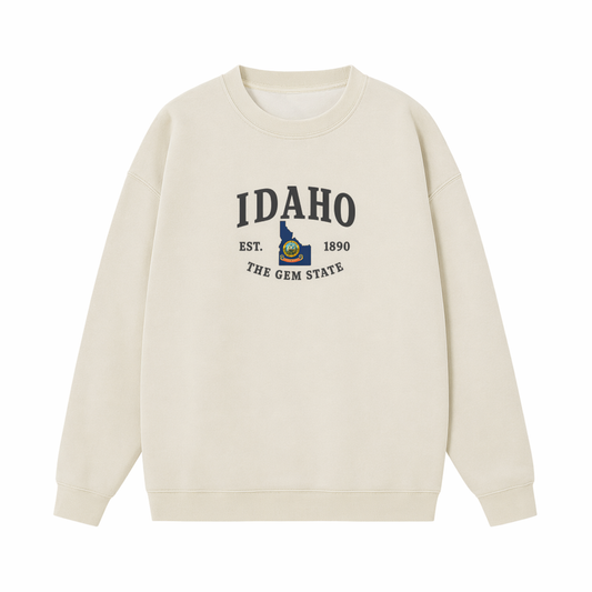 Collection 8 Idaho Essential Heavyweight Crewneck Sweatshirt - Cream front