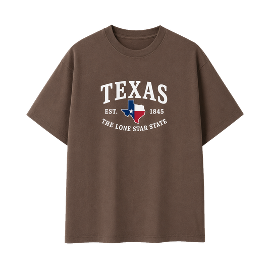 Collection 8 Texas Essential Cotton T-Shirt - Coffee front