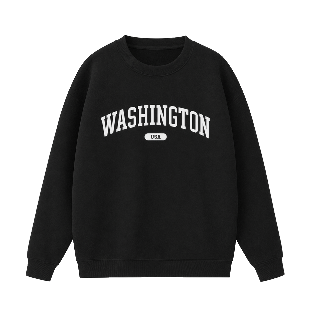 Collection 4 Washington Essential Heavyweight Crewneck Sweatshirt - Black front
