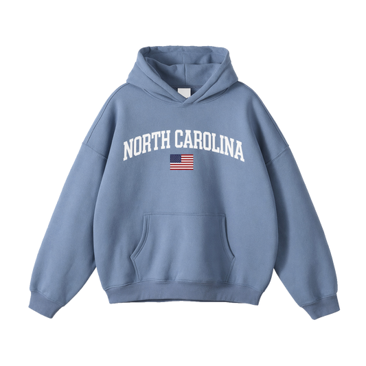 Collection 2 North Carolina Oversize Fleeced Hoodie - Medium Blue front