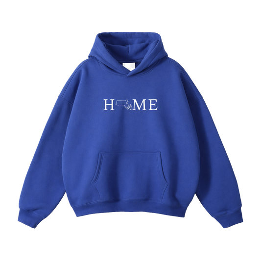 Collection 5 Massachusetts Oversize Fleeced Hoodie - Klein Blue front