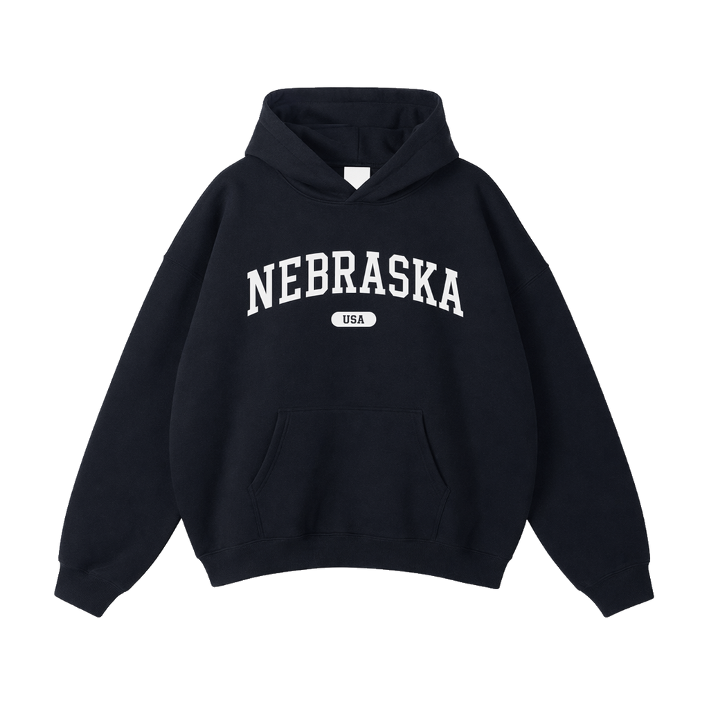 Collection 4 Nebraska Oversize Fleeced Hoodie - Black front