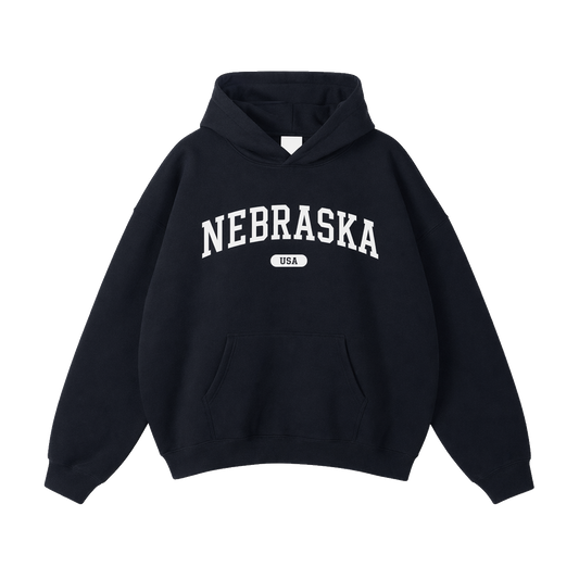 Collection 4 Nebraska Oversize Fleeced Hoodie - Black front