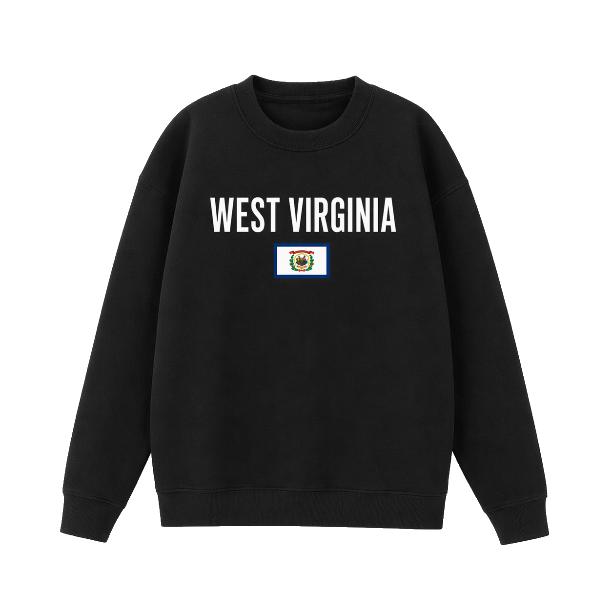 Collection 7 West Virginia Essential Heavyweight Crewneck Sweatshirt - Black front