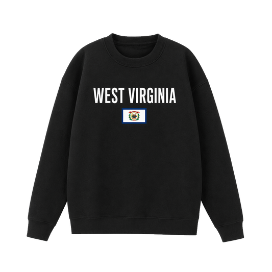 Collection 7 West Virginia Essential Heavyweight Crewneck Sweatshirt - Black front