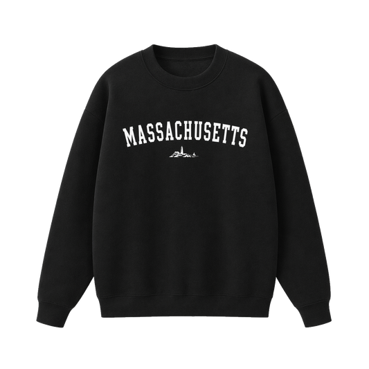 Collection 9 Massachusetts Essential Heavyweight Crewneck Sweatshirt - Black front