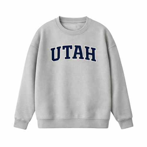 Collection 1 Utah Essential Heavyweight Crewneck Sweatshirt - Gray front