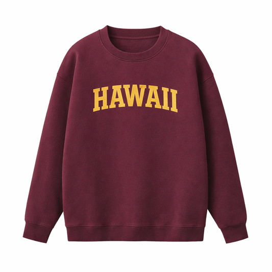 Collection 1 Hawaii Essential Heavyweight Crewneck Sweatshirt - Dull Red front