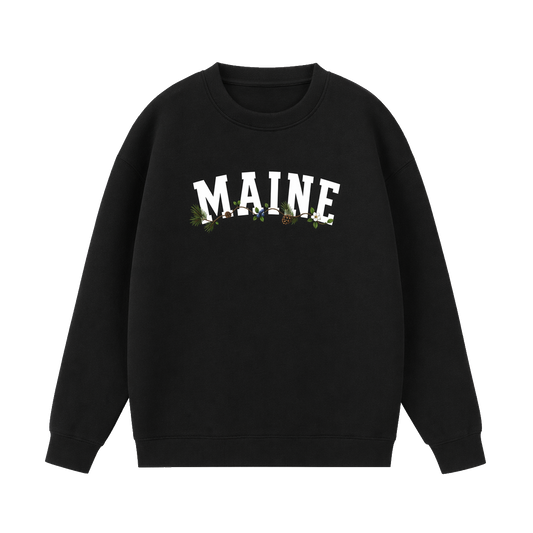 Collection 10 Maine Essential Heavyweight Crewneck Sweatshirt - Black front