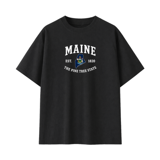 Collection 8 Maine Essential Cotton T-Shirt - Black front