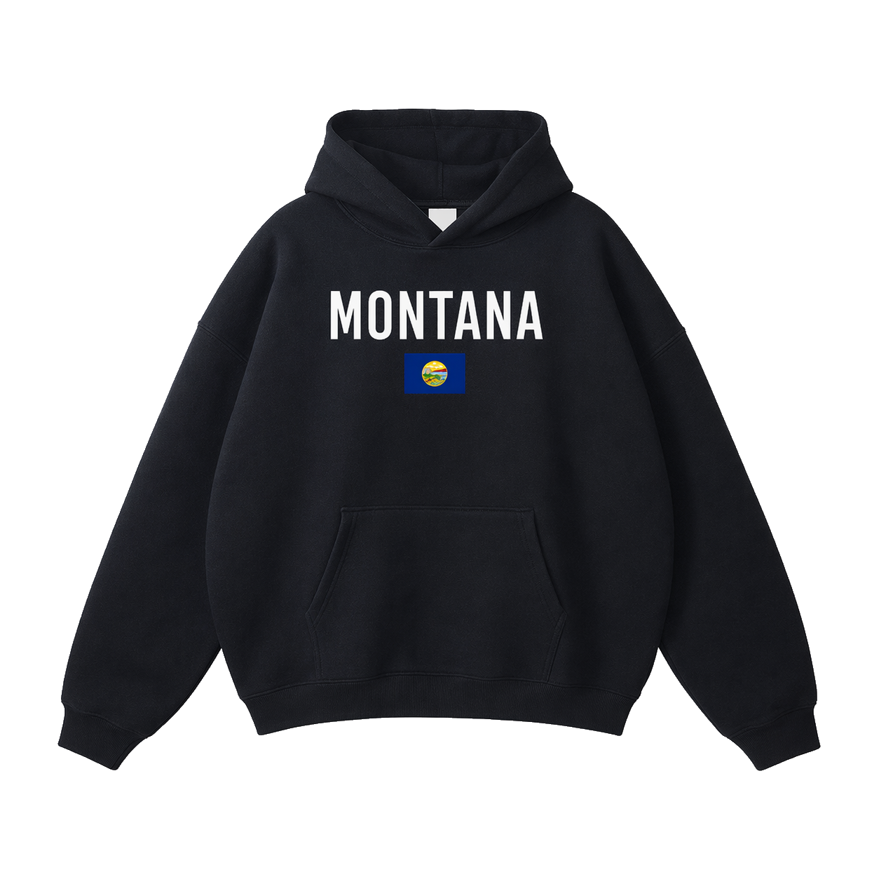 Collection 7 Montana Oversize Fleeced Hoodie - Black front