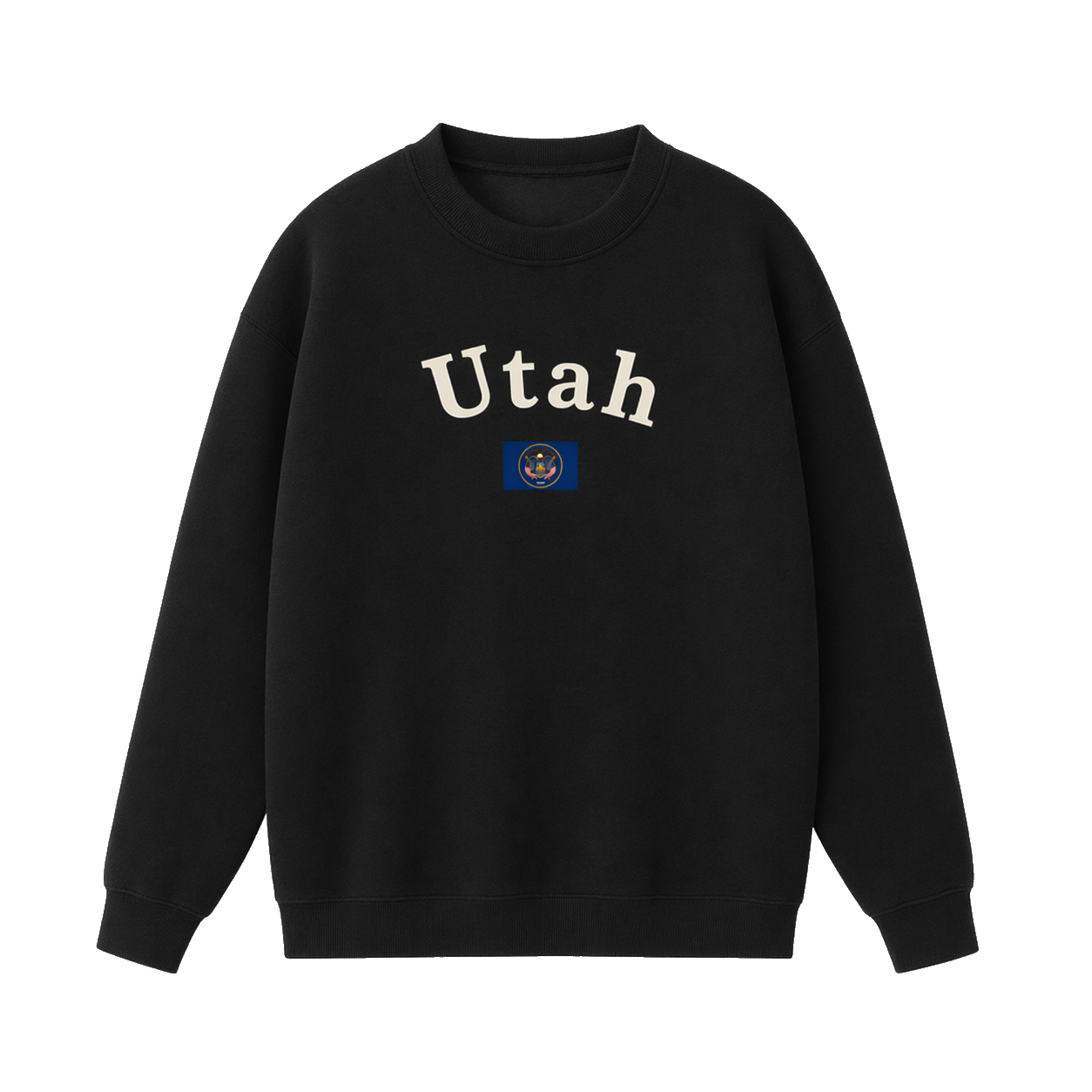 Collection 6 Utah Essential Heavyweight Crewneck Sweatshirt - Black front