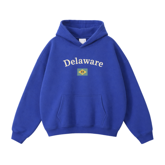 Collection 6 Delaware Oversize Fleeced Hoodie - Klein Blue front