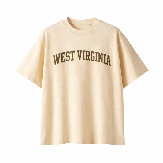 Collection 1 West Virginia Essential Cotton T-Shirt - Apricot front