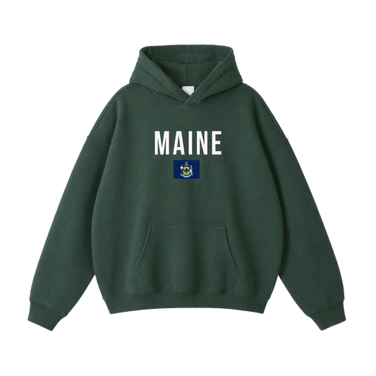 Collection 7 Maine Oversize Fleeced Hoodie - Eden Green front