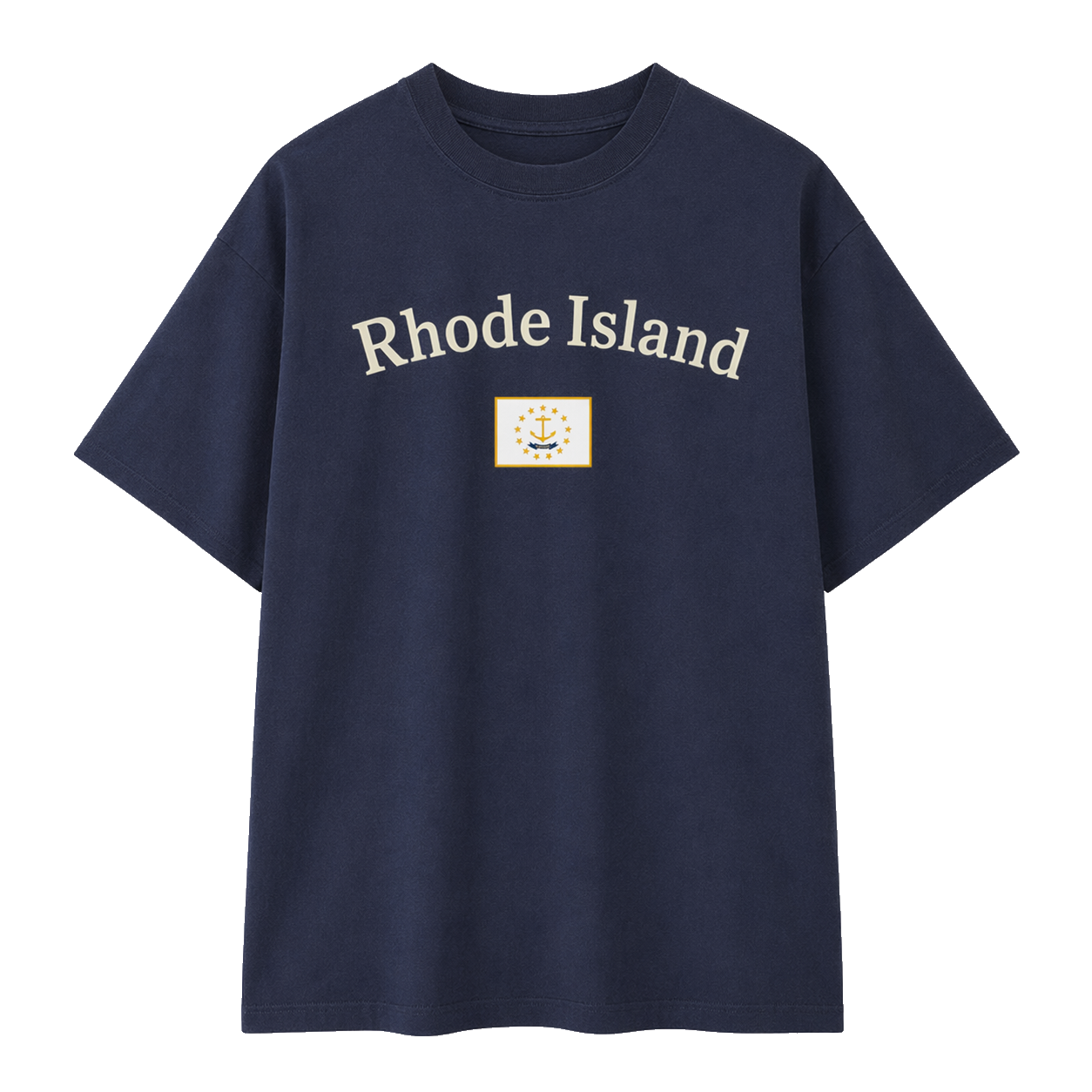 Collection 6 Rhode Island Essential Cotton T-Shirt - Navy Blue front