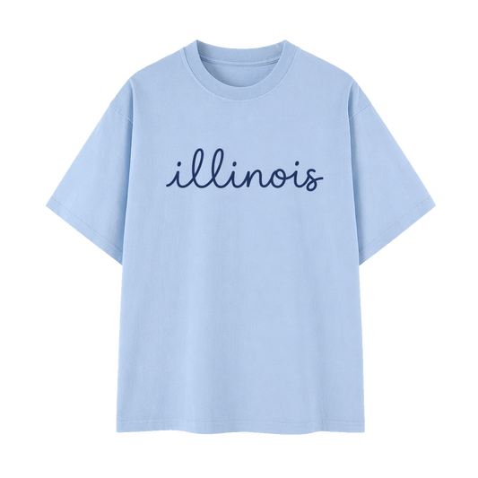 Collection 3 Illinois Essential Cotton T-Shirt - Light Blue front