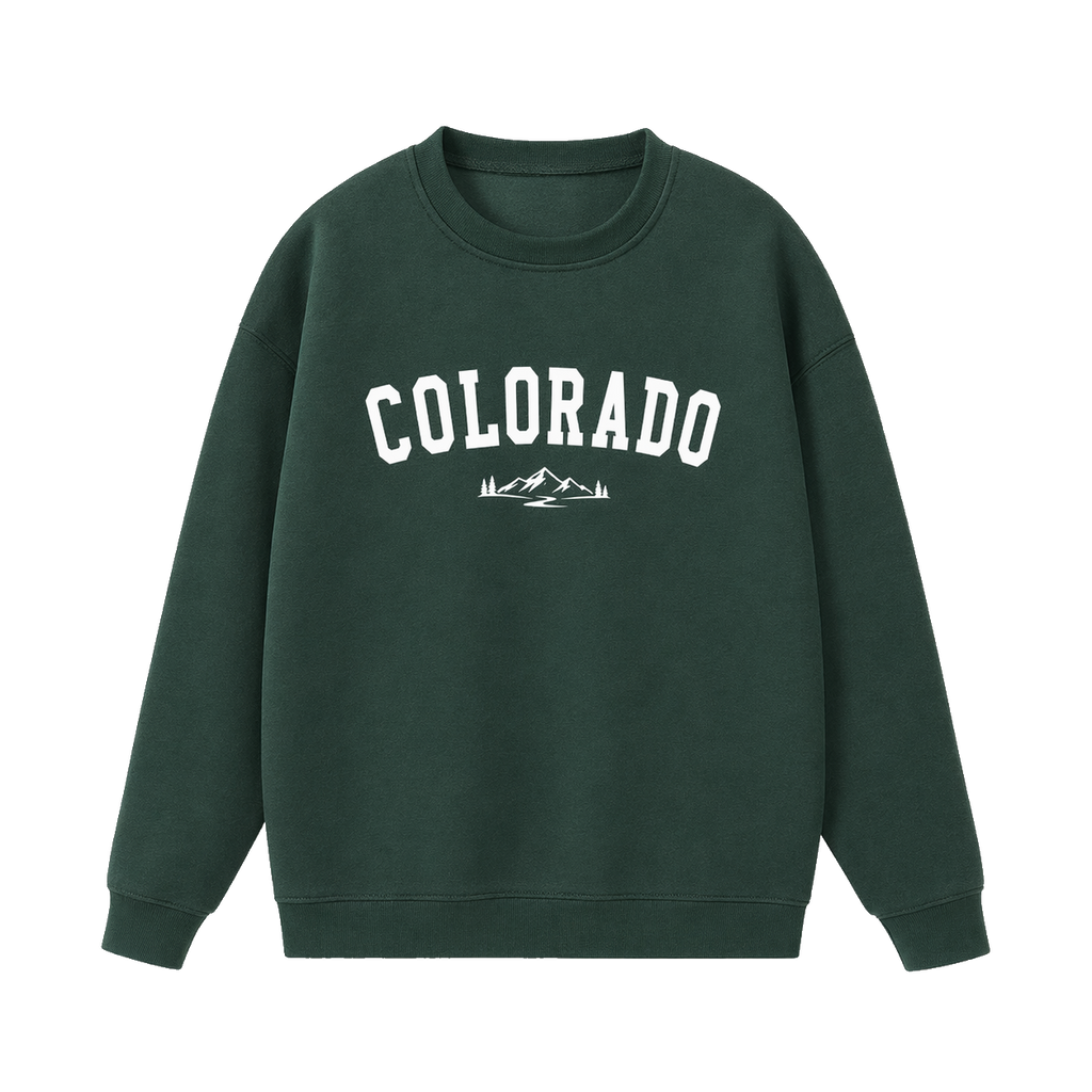 Collection 9 Colorado Essential Heavyweight Crewneck Sweatshirt - Dark Green front